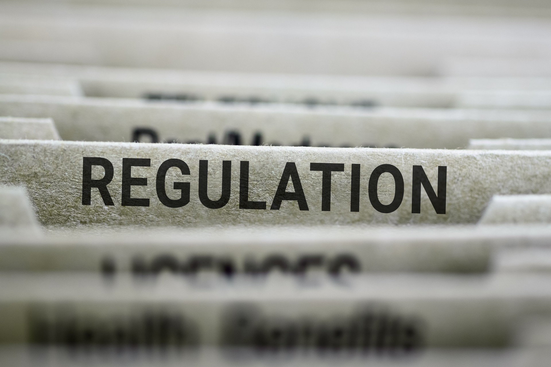 Regulation label on File folders